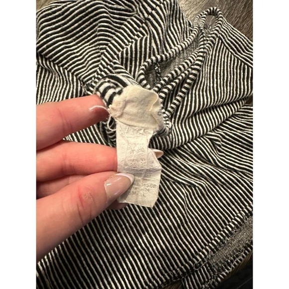 Caution To The Wind Black White Striped Button Front Midi Dress Small - Picture 5 of 5